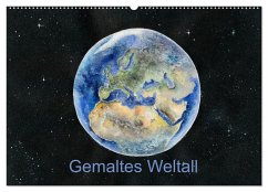 Gemaltes Weltall (Wandkalender 2026 DIN A2 quer), CALVENDO Monatskalender