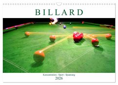 Cover Billard. Konzentration - Sport - Spannung (Wandkalender 2026 DIN A3 quer), CALVENDO Monatskalender