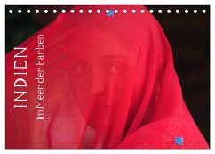 Indien - im Meer der Farben (Tischkalender 2026 DIN A5 quer), CALVENDO Monatskalender Indien - im Meer der Farben (Tischkalender 2026 DIN A5 quer), CALVENDO Monatskalender