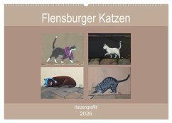 Flensburger Katzen (Wandkalender 2026 DIN A2 quer), CALVENDO Monatskalender
