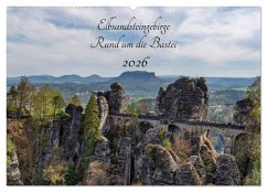 Cover Elbsandsteingebirge - Rund um die Bastei (Wandkalender 2026 DIN A2 quer), CALVENDO Monatskalender