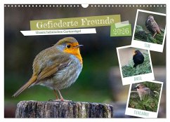 Cover Gefiederte Freunde - Unsere heimischen Gartenvögel (Wandkalender 2026 DIN A3 quer), CALVENDO Monatskalender