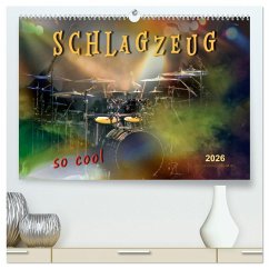 Cover Schlagzeug - so cool (hochwertiger Premium Wandkalender 2026 DIN A2 quer), Kunstdruck in Hochglanz