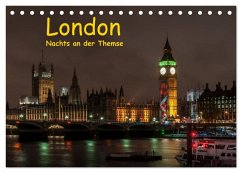 London - Nachts an der Themse (Tischkalender 2026 DIN A5 quer), CALVENDO Monatskalender