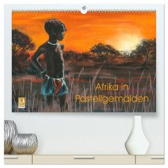 Afrika in Pastellgemälden (hochwertiger Premium Wandkalender 2026 DIN A2 quer), Kunstdruck in Hochglanz