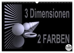 3 Dimensionen - 2 Farben (Wandkalender 2026 DIN A3 quer), CALVENDO Monatskalender