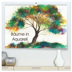 Bäume in Aquarell (hochwertiger Premium Wandkalender 2026 DIN A2 quer), Kunstdruck in Hochglanz