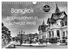 Bangkok Impressionen in Schwarz Weiß (Wandkalender 2026 DIN A4 quer), CALVENDO Monatskalender
