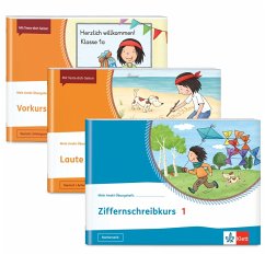 Cover Vorschulpaket. 3 Übungshefte im Paket: Vorkurs Deutsch 1, Laute und Buchstaben erkennen 1/2, Ziffernschreibkurs 1 Klasse 1/2