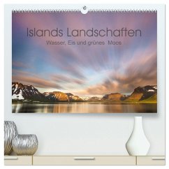 Islands Landschaften - Wasser, Eis und grünes Moos (hochwertiger Premium Wandkalender 2026 DIN A2 quer), Kunstdruck in Hochglanz