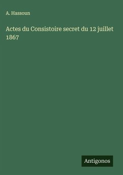 Cover Actes du Consistoire secret du 12 juillet 1867