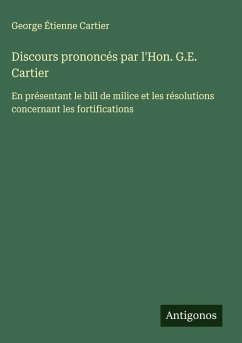 Cover Discours prononcés par l'Hon. G.E. Cartier