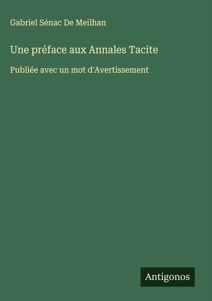 Une préface aux Annales Tacite