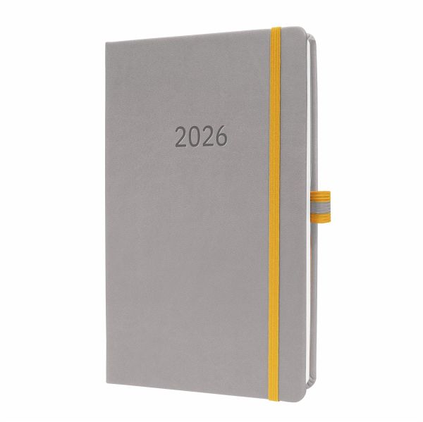 Wochenkalender Linescape 2026, ca. A5, hellgrau/gelb Wochenkalender Linescape 2026, ca. A5, hellgrau/gelb