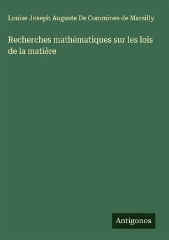Cover Recherches mathématiques sur les lois de la matière