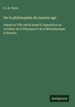 Cover De la philosophie du moyen age