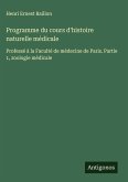 Programme du cours d'histoire naturelle médicale