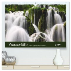 WASSERFÄLLE - Sanfte und tosende Schönheiten (hochwertiger Premium Wandkalender 2026 DIN A2 quer), Kunstdruck in Hochglanz