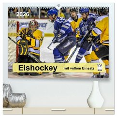 Cover Mit vollem Einsatz - Eishockey (hochwertiger Premium Wandkalender 2026 DIN A2 quer), Kunstdruck in Hochglanz