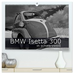 BMW Isetta 300 in schwarzweiß (hochwertiger Premium Wandkalender 2026 DIN A2 quer), Kunstdruck in Hochglanz