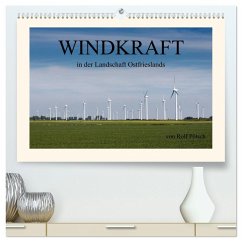 Windkraft in der Landschaft Ostfrieslands (hochwertiger Premium Wandkalender 2026 DIN A2 quer), Kunstdruck in Hochglanz