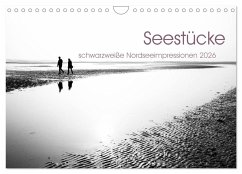 Seestücke. Schwarzweiße Nordseeimpressionen 2026 (Wandkalender 2026 DIN A4 quer), CALVENDO Monatskalender