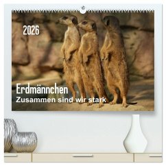 Cover Erdmännchen - Zusammen sind wir stark / CH-Version (hochwertiger Premium Wandkalender 2026 DIN A2 quer), Kunstdruck in Hochglanz