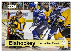 Cover Mit vollem Einsatz - Eishockey (Wandkalender 2026 DIN A4 quer), CALVENDO Monatskalender