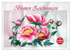 Blumen-Zeichnungen (Wandkalender 2026 DIN A3 quer), CALVENDO Monatskalender Blumen-Zeichnungen (Wandkalender 2026 DIN A3 quer), CALVENDO Monatskalender