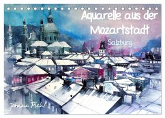Cover Aquarelle aus der Mozartstadt Salzburg (Tischkalender 2026 DIN A5 quer), CALVENDO Monatskalender