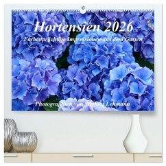 Cover Hortensien 2026. Farbenprächtige Impressionen aus dem Garten (hochwertiger Premium Wandkalender 2026 DIN A2 quer), Kunstdruck in Hochglanz
