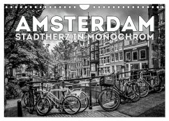 AMSTERDAM Stadtherz in Monochrom (Wandkalender 2026 DIN A4 quer), CALVENDO Monatskalender AMSTERDAM Stadtherz in Monochrom (Wandkalender 2026 DIN A4 quer), CALVENDO Monatskalender