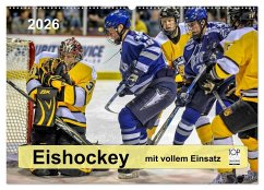 Cover Mit vollem Einsatz - Eishockey (Wandkalender 2026 DIN A2 quer), CALVENDO Monatskalender