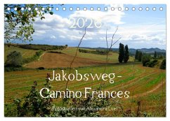 Jakobsweg - Camino Frances (Tischkalender 2026 DIN A5 quer), CALVENDO Monatskalender