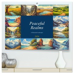 Cover Peaceful Realms of Illustrated Landscapes (High Quality Premium Wall Calendar 2026 DIN A2 landscape),CALVENDO 12 Month Wall Calendar