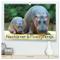 Nashörner & Flusspferde (hochwertiger Premium Wandkalender 2026 DIN A2 quer), Kunstdruck in Hochglanz