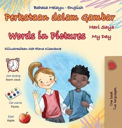 Cover Words in Pictures - My Day (Malay English Bilingual Children's Book)