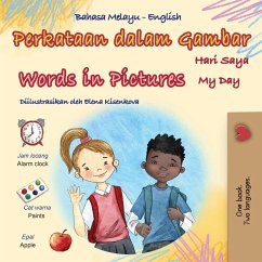 Words in Pictures - My Day (Malay English Bilingual Children's Book) - Books, Kidkiddos