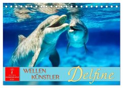 Delfine - Wellen Künstler (Tischkalender 2026 DIN A5 quer), CALVENDO Monatskalender