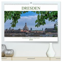 Cover Dresden, ein Jahr an der Elbe (hochwertiger Premium Wandkalender 2026 DIN A2 quer), Kunstdruck in Hochglanz