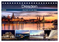 Cover Dresden Die Perle an der Elbe (Tischkalender 2026 DIN A5 quer), CALVENDO Monatskalender