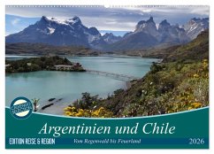 Cover Argentinien und Chile - vom Regenwald bis Feuerland (Wandkalender 2026 DIN A2 quer), CALVENDO Monatskalender