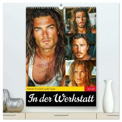 Cover In der Werkstatt. Männer, Muskeln, coole Typen (hochwertiger Premium Wandkalender 2026 DIN A2 hoch), Kunstdruck in Hochglanz