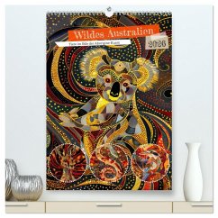 Cover Wildes Australien - Tiere im Stile der Aborigine-Kunst (hochwertiger Premium Wandkalender 2026 DIN A2 hoch), Kunstdruck in Hochglanz