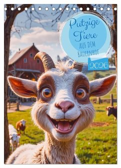 Putzige Tiere - Auf dem Bauernhof (Tischkalender 2026 DIN A5 hoch), CALVENDO Monatskalender