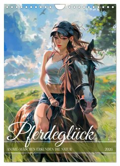 Cover Pferdeglück - Anime-Mädchen erkunden die Natur (Wandkalender 2026 DIN A4 hoch), CALVENDO Monatskalender