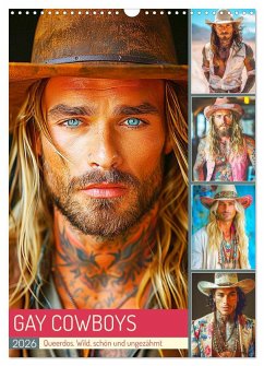 Cover Gay Cowboys. Queerdos. Wild, schön und ungezähmt (Wandkalender 2026 DIN A3 hoch), CALVENDO Monatskalender