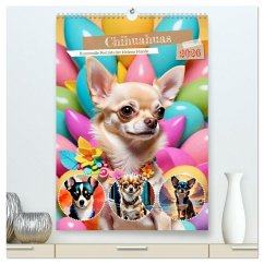 Chihuahuas. Kunstvolle Porträts der kleinen Hunde (hochwertiger Premium Wandkalender 2026 DIN A2 hoch), Kunstdruck in Hochglanz