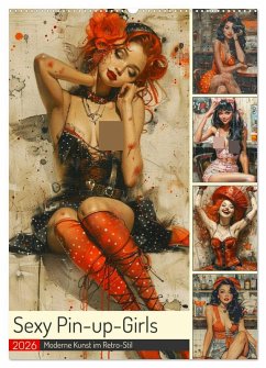 Cover Sexy Pin-up-Girls. Moderne Kunst im Retro-Stil (Wandkalender 2026 DIN A2 hoch), CALVENDO Monatskalender