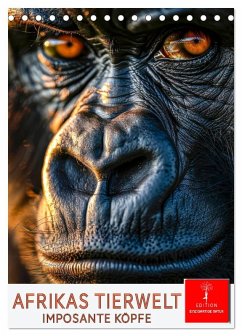 Afrikas Tierwelt - imposante Köpfe (Tischkalender 2026 DIN A5 hoch), CALVENDO Monatskalender